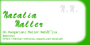 natalia maller business card